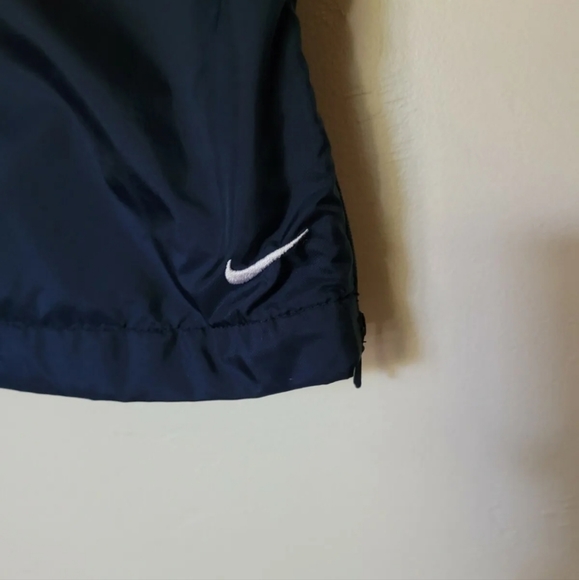 Vintage Style Nike Navy Blue Cotton Lined Track Pants w/ Elastic + Drawstring - Picture 3 of 6